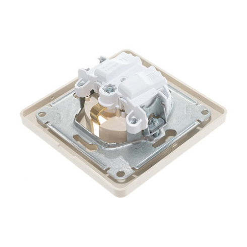 Розетка 1-м Glossa с/з со шторками и крышкой 16А в сборе бежевая IP44  Sche GSL000248