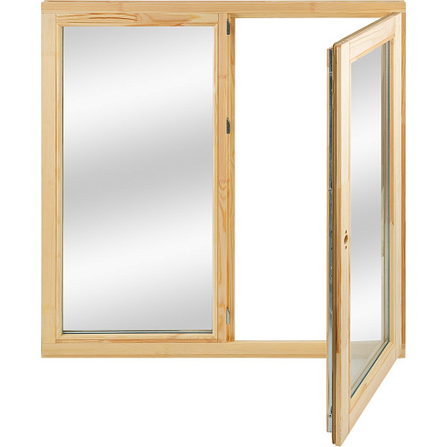 Окно деревянное с однокамерным стеклопакетом 120х120см