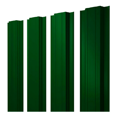 Штакетник фигурный П 1,80м (зеленый RAL-6005)