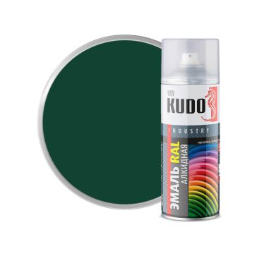 Краска Аэрозоль для металлочерепицы ЗЕЛЕНЫЙ МОХ (RAL6005) 520 мл "KUDO" KU-06005