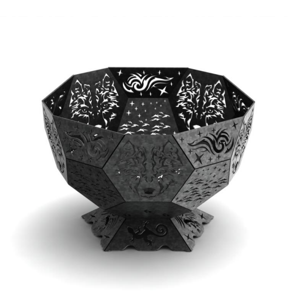 Костровая чаша чертежи dxf скачать Костровая чаша "Очаг ВОЛК" 700х700х500мм - купить в интернет-магазине Стройдвор 