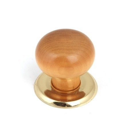 Ручка-кнопка деревянная с золотом 1БС2