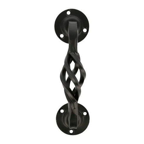 Ручка дверная наклад. черная 104R-140 с кругл.накладками (20054)