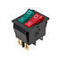 Переключатель клавишн. (2 клав) 15А/250V красный/зеленый с подсвет. Rexant 36-2450