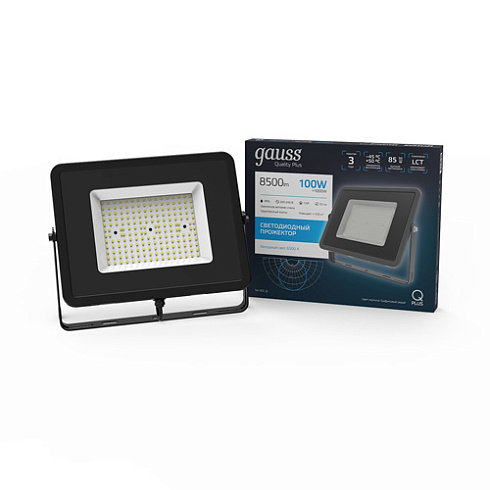 Прожектор светодиод. LED100Вт IP65 6500K 210х283х32 Графит Gauss 690511100