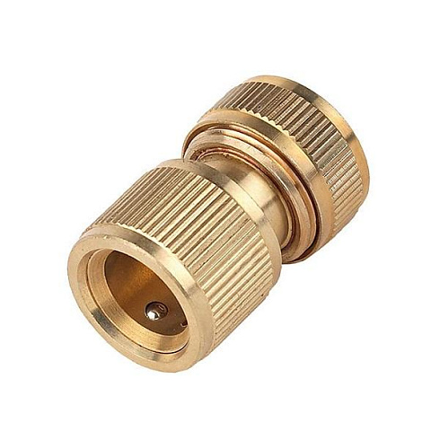 Соединитель GRINDA латунь,1/2" быстросъёмный с аквастопом (7577140)