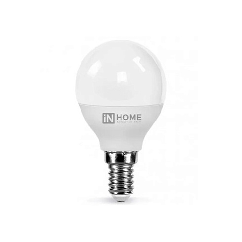 Лампа светодиод. LED-шар-standart 6вт 3000К тепл.бел. Е14 IN HOME (835084) 