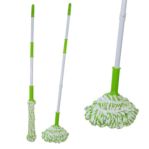 Швабра для пола с отжимом,насадка микрофибра,ручка 118см "Мультидом" JM58-117 (51068)