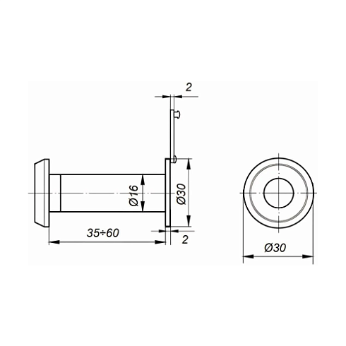 Глазок дверной Apecs 6016/35-60-АВ