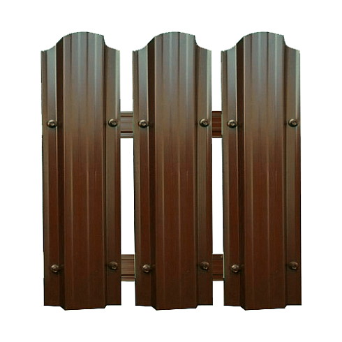 Штакетник фигурный П 1,80м (коричневый RAL-8017)