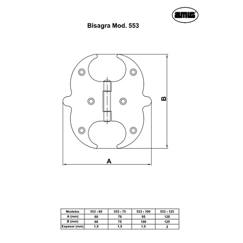 Петля Amig 553-100 накл. черная овал (12628)