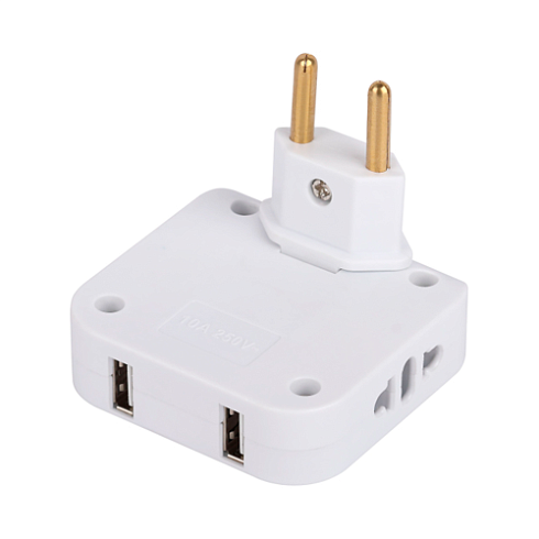 Разветвитель поворотный на 2 роз.+2 USB 10A SPF-2-FL-USB белый ЭРА Б0069089 (4817918)