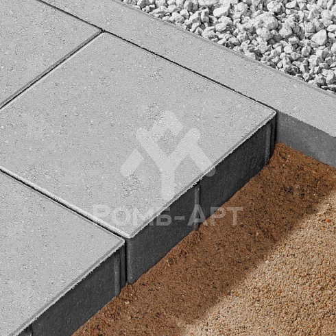 Брусчатка КВАДРАТ 300х300х60мм (серая) Мун