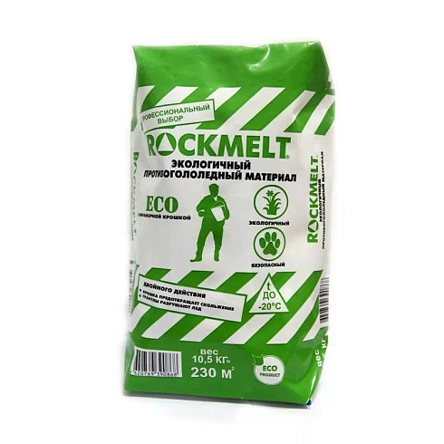 Антигололед двойного действ. с мрамор. крошкой 20кг (Зеленый мешок) "Rockmelt Eco"