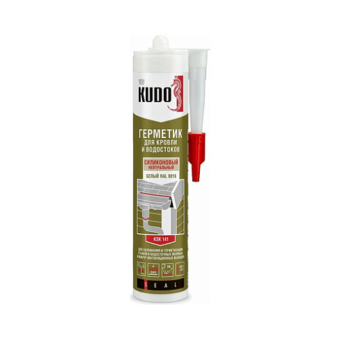 Герметик силикон для кровли белый 280 мл "KUDO" KSK-141 (12)