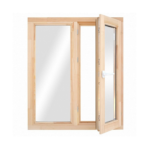 Окно деревянное с однокамерным стеклопакетом 100х120см