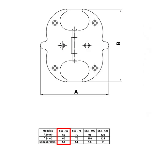 Петля Amig 553-60 накл. бронза овал (19180)