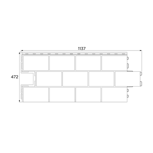 Фасадная панель FineBer Дачный  ДОЛОМИТ светло-серый (1,120х0,473)