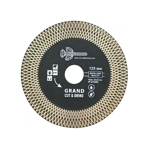Круг алмазный 125х25х10х22,23 Grand Cut & Grind Толщина реж.кромки 1,7мм Trio-Diamond