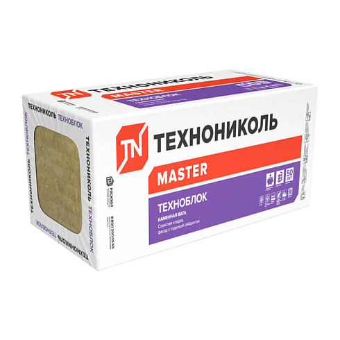 Минеральная вата ТЕХНОБЛОК СТАНДАРТ 1200х600х100 (4 плиты -2,88кв.м.) (плотность 50кг/м3)