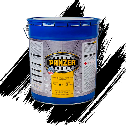 Грунт-эмаль по ржавчине "PANZER" гладкая черная 10кг