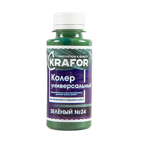 КОЛЕР. УНИВЕРС. № 24 ЗЕЛЕНЫЙ 0,1 Л (6) KRAFOR