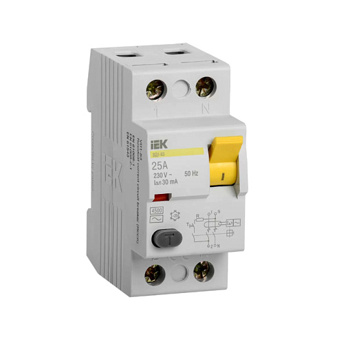 Выкл.диф.тока 2п 25A 30mA тип AC ВД1-63 ИЭК MDV10-2-025-030