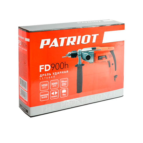 Дрель ударная PATRIOT FD 900h 1050Вт, 2 скорости (глубиномер+доп.ручка)