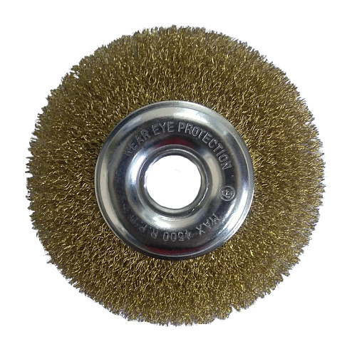 Щетка плоская для УШМ латун. витая проволока 125мм/22,2мм "Кедр" 151-0125