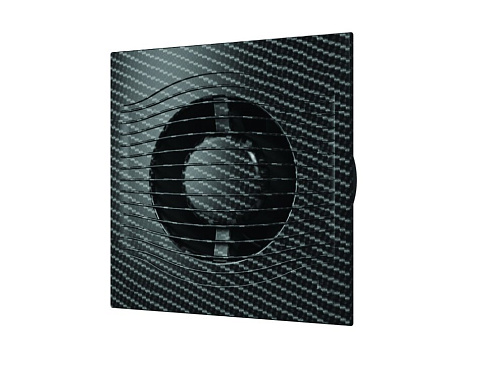 Вентилятор D100 SLIM 4C black carbon осевой вытяжной с обрат.клапаном декоритв.