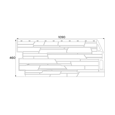Фасадная панель FineBer СКАЛА (мелованный белый) 1,094х0,459