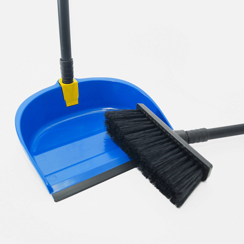Набор для уборки складной ,синий (совок и щетка на длин.ручках) (8005945)
