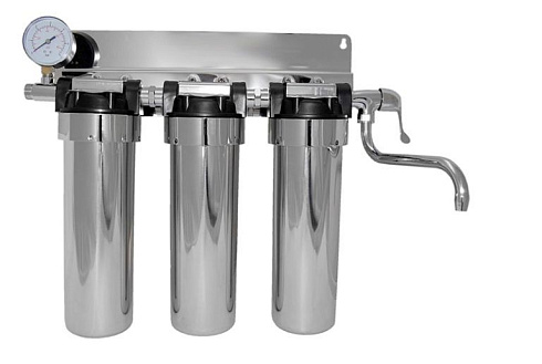 Фильтр для воды ST тройной MF02003 нержавейка 1/2 ( с катридж.)