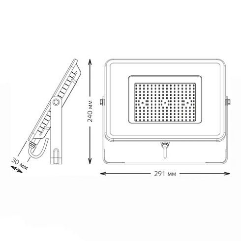 Прожектор светодиод. LED100Вт IP65 6500K 210х283х32 Графит Gauss 690511100