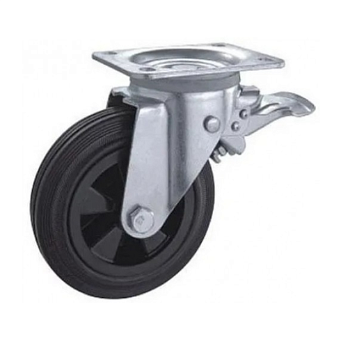 Колесо для мусорных баков тормоз 200мм JL003"8