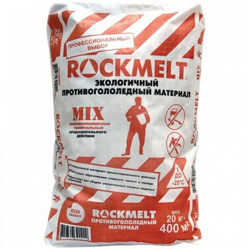 Антигололед быстрого действия (красный мешок) 20кг "Rockmelt MIX"