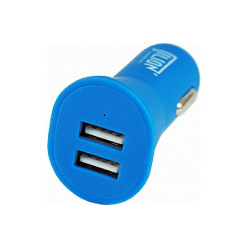 Автомобильный USB-адаптер 2USB 2100мА, синий (9537075)