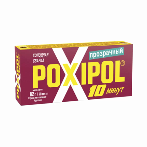 КЛЕЙ "POXIPOL" ПРОЗРАЧНЫЙ 14 МЛ (6/60/240) КРАСНАЯ ЭТИКЕТКА (10745)