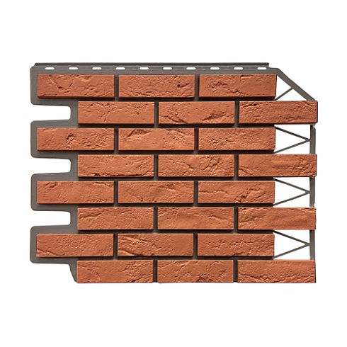 Фасадная панель FineBer Дачный кирпич Баварский Терракотовый (0,595х0,795)