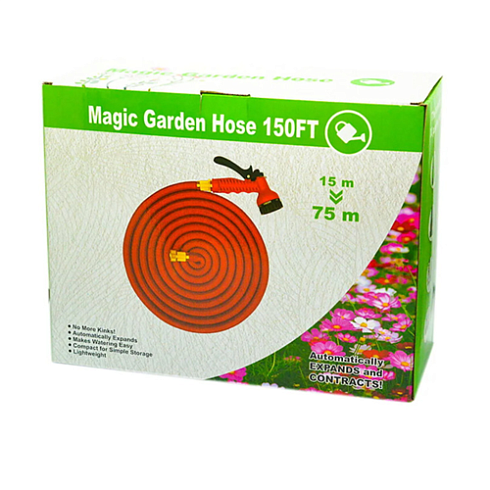 Шланг с лейкой MAGIC GARDEN  красный 15-75м (соединит латунь)