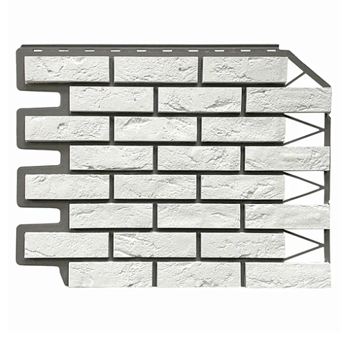 Фасадная панель FineBer Дачный кирпич Баварский БЕЛЫЙ (0,595х0,795)