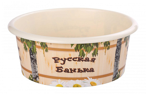 Таз пластик. "РУССКАЯ БАНЬКА" 15л М2557