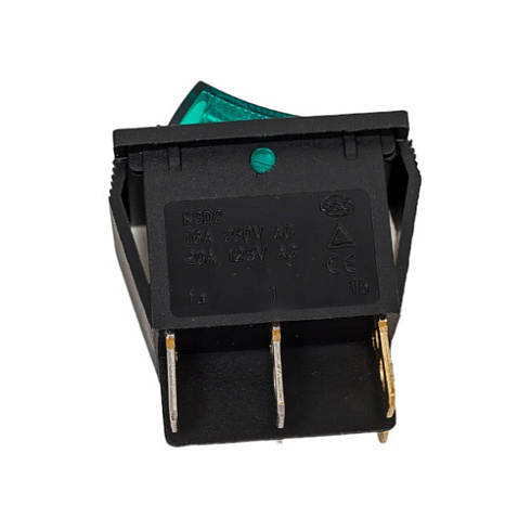 Переключатель клавишн. (2 клав) 15А/250V красный/зеленый с подсвет. Rexant 36-2450