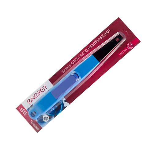 Пьезозажигалка  JZDD-21-LBL "ENERGY" голубой (232293)