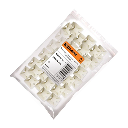 Площадка самоклеющаяся 20х20 под хомуты (в упак 100шт) TDM (25895)