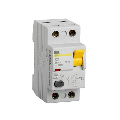 Выкл.диф.тока 2п 32A 30mA тип AC ВД1-63 ИЭК MDV10-2-032-030 (УЗО)