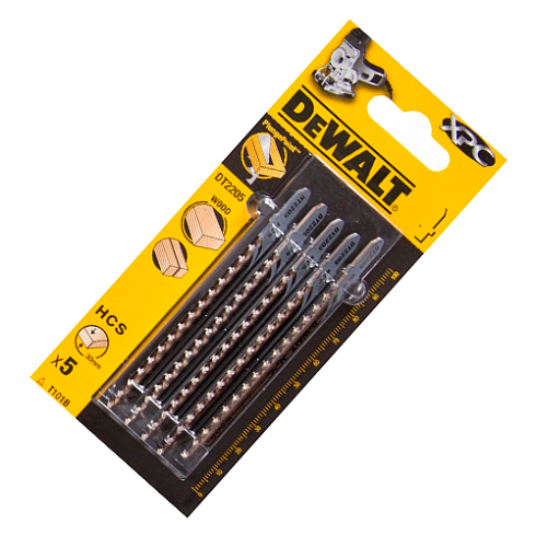 Пилка д/эл.лобзика по дер. ХРС 100х75х2,5х30мм T101В 5шт DeWalt DT2205-QZ 