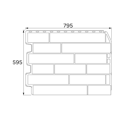 Фасадная панель FineBer Дачный СКОЛ 3 D Светло-серый (0,595х0,795)