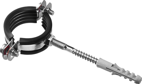 Хомут трубный  60-64 мм (2")  (хомут, дюбель, шуруп)