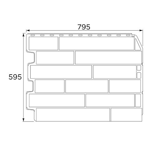 Фасадная панель FineBer Дачный СКОЛ 3 D Дымчатый (0,595х0,795)